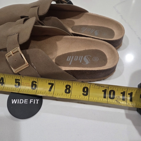 Shelln London Brown Mules with Gold Buckle - Picture 9 of 9